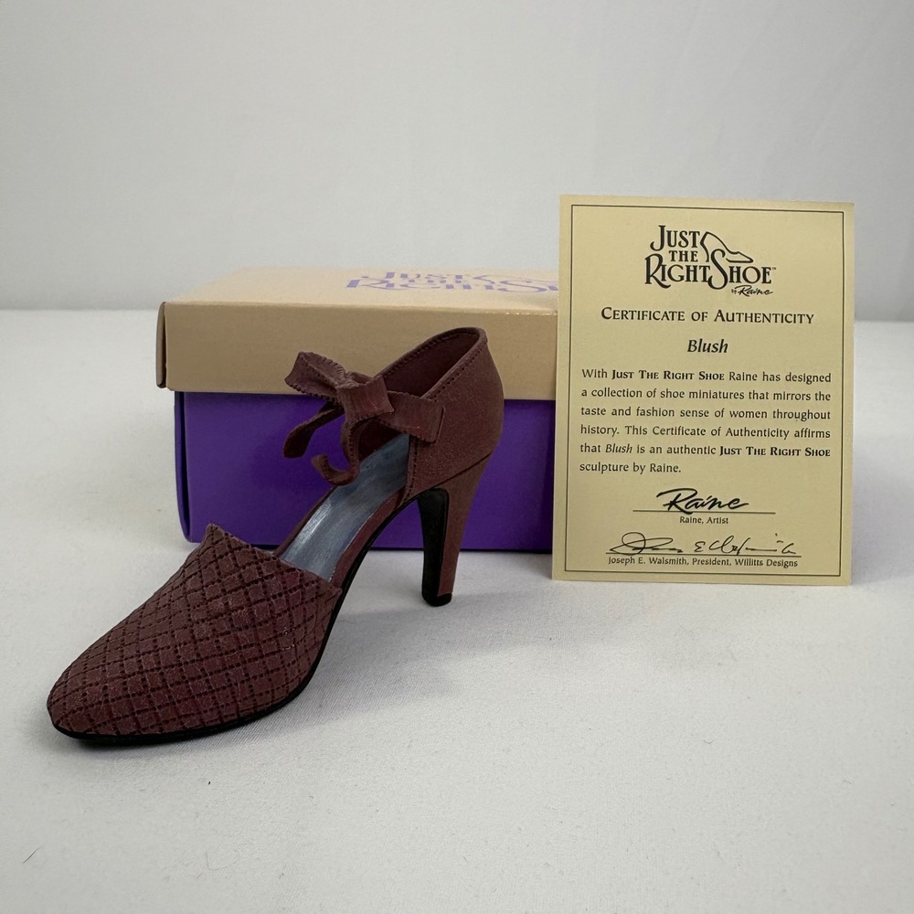 Vintage Just The Right Shoe by Raine Blush 25020 1999 Miniature Box & COA